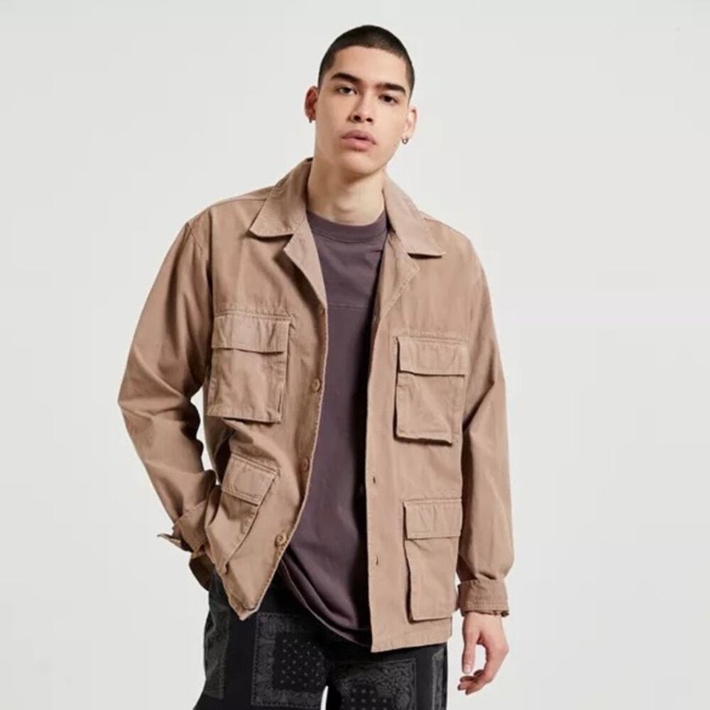 BDG Urban Outfitters Men’s Large Gorpcore Safari Utility Military Jacket Khaki
